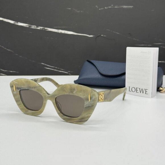 NEW LW40127I 60E LOEWE SUNGLASSES WOMEN GREEN CAT EYE EYEWEAR LOEWE main image 9